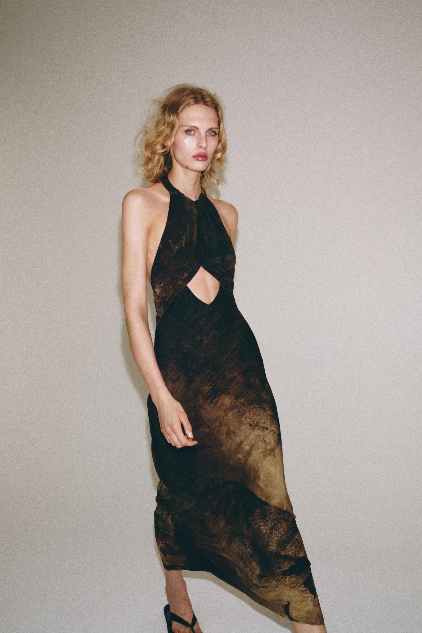 Robe Imprimée À Col Halter