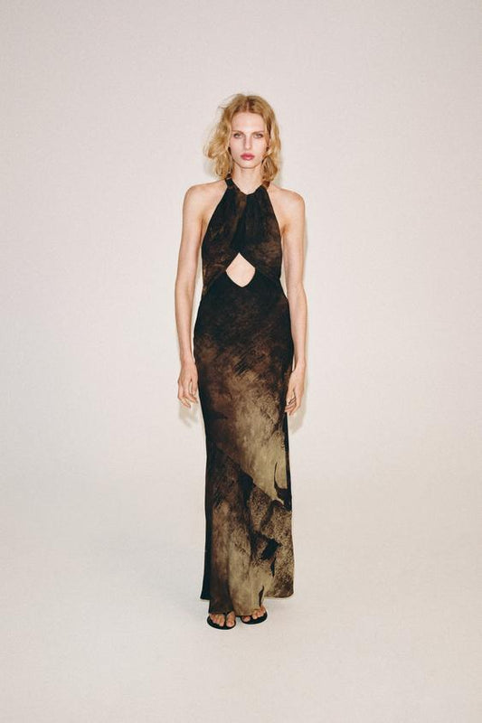 Robe Imprimée À Col Halter Zw Collection